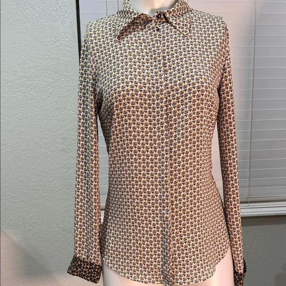 Zara Basic Geometric Patterned Women's Long Sleeve Top